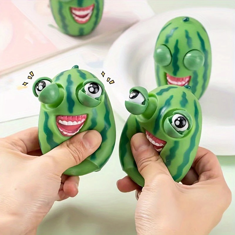 Prank Toys - ของเล่นบีบสควิชชี่รูปแตงโมตลกๆ ตาโปนออกมา ของเล่นบีบคลายเครียด ของเล่นแกล้งคน ของขวัญวันเกิดสำหรับเด็ก